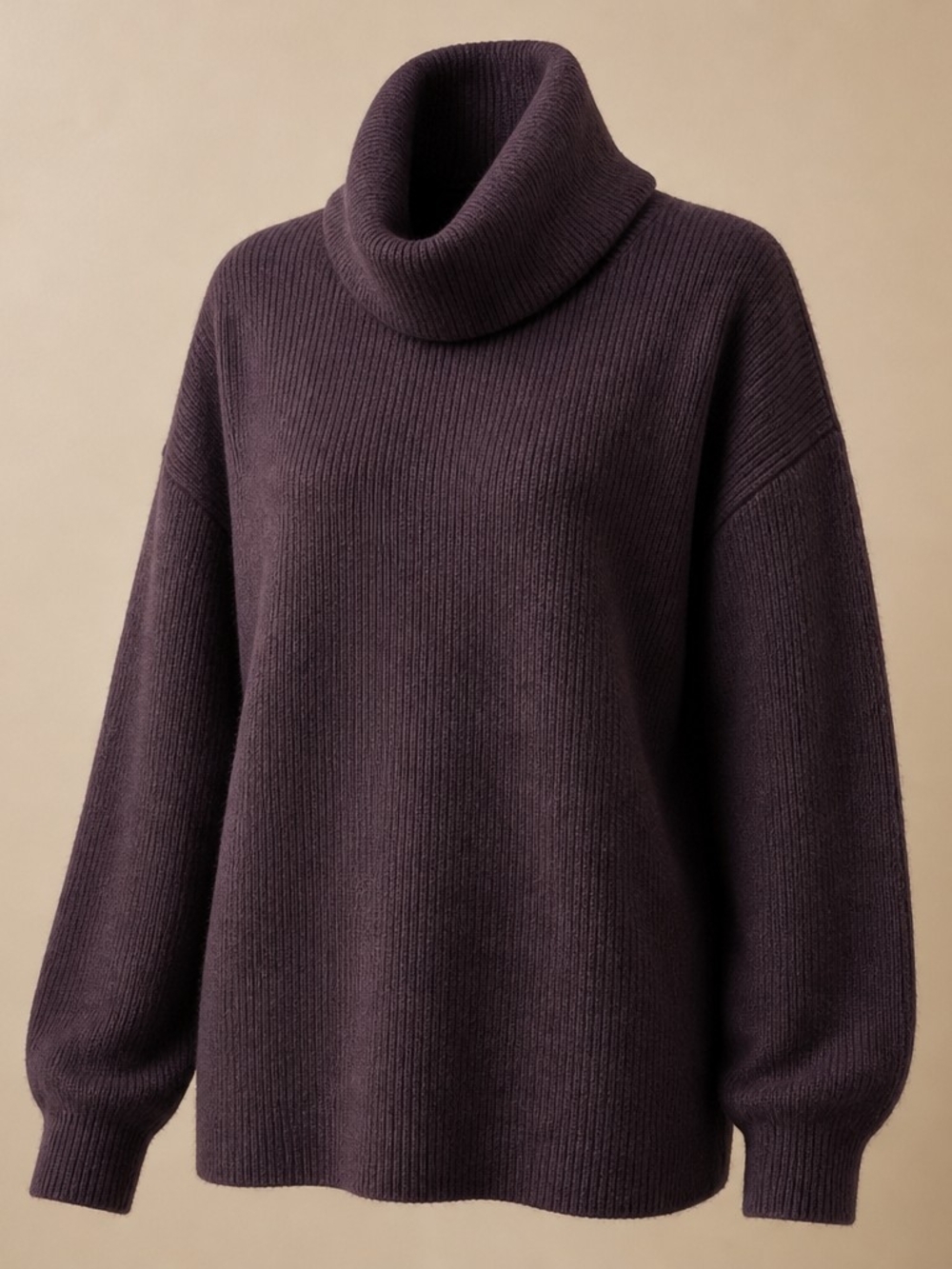 Free People Ottoman Slouchy Tunic Cowl Neck Sweater in Plum